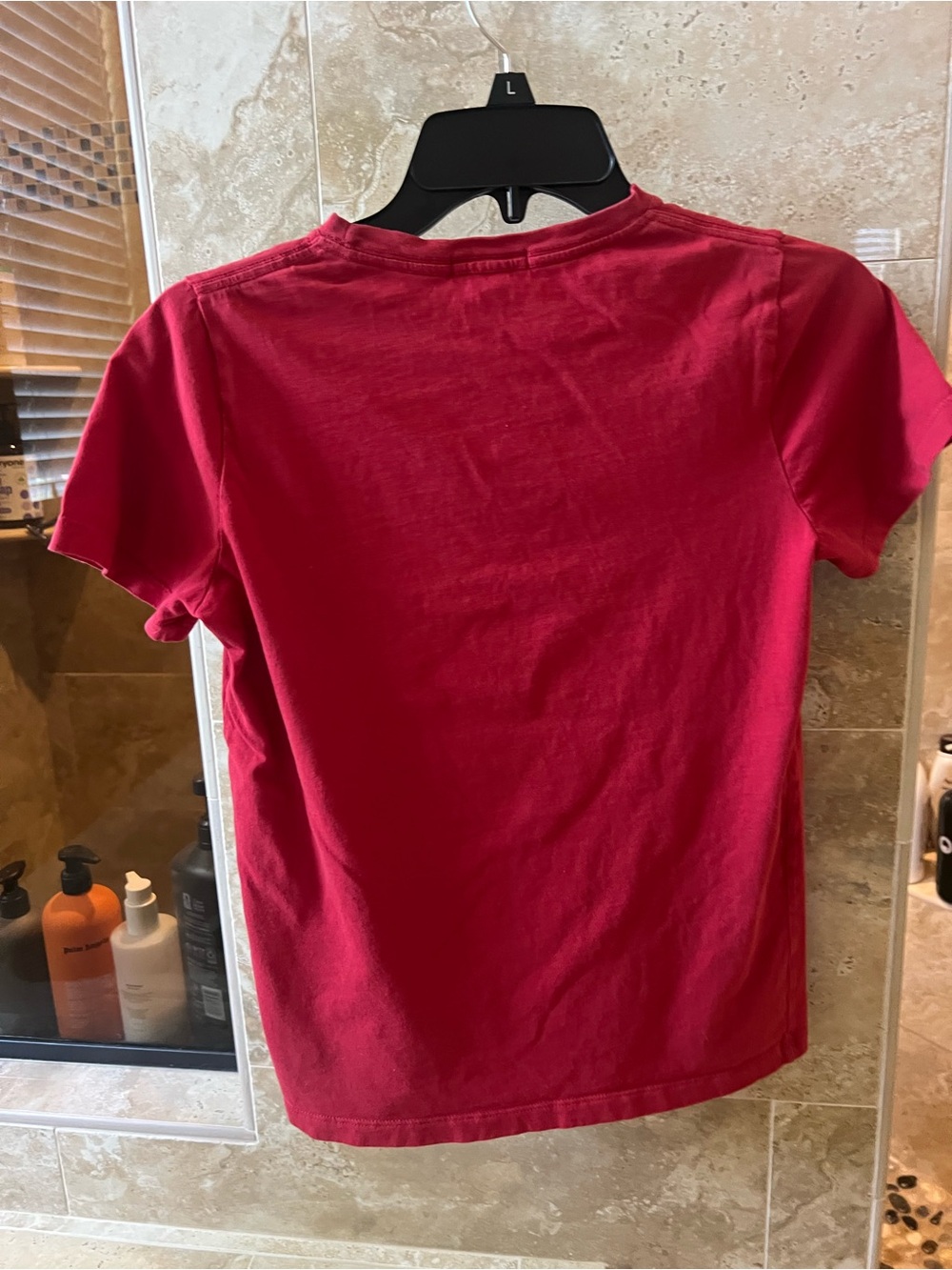Burberry Red Crewneck Tee with Signature Check Pocket - Picture 3 of 3